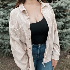 Creamy Corduroy Style Wishlist Oversized Shacket